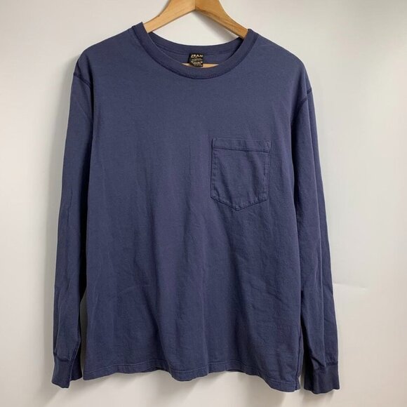 Jean Shop Men's Crew Neck 100% Cotton Long Sleeve Pocket T Shirt Size M - Picture 1 of 12
